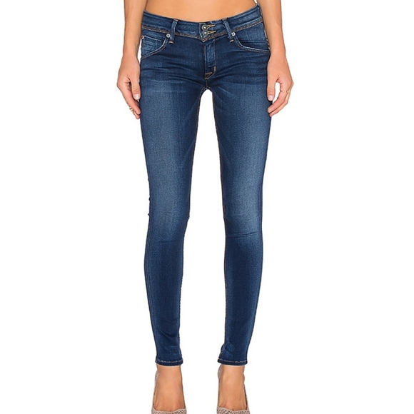 HUDSON Collin Mid Rise Skinny Jeans, Blue, 28 - Picture 3 of 9